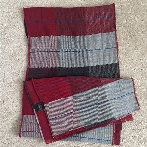 Jos. A. Bank Red and Gray Plaid Scarf